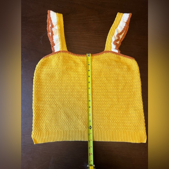 Madewell Colorblock Crocheted Ruffle-Strap Sweater Tank. Medium. - Picture 7 of 9